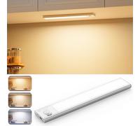BKXCHA Luce LED Sottopensile Cucina Con Sensore Di Movimento, 22 cm Ricaricabile Striscia LED A Batteria, Illuminazione Led Per Camera Da Letto, Armadietto - Luce Per Armadio, Scale, Pensile