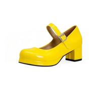 BKYWJTR6 Matrimonio da sposa di grandi dimensioni dolce Lolita ragazze rosso nero fibbia decorazione casual Mary Janes scarpe con plateau donna stile gotico, Giallo, 38 EU