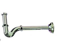 sifone tubo a S in ottone cromato attacco 1"1/4 senza piletta per lavabo bidet