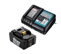BL1850B Batteria 18V 5,0Ah con Caricatore DC18RC 3A per Makita BL1830 BL1840 BL1850, DUC353Z DUC302Z DLM380Z DLM431Z DUH523Z, Radio DMR102 DMR105 DMR108