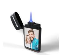 Bl4ckPrint Accendino con foto e testo fai da te - Foto regalo - Accendino tempesta - Ricaricabile gas liquefatto - Regalo personalizzato
