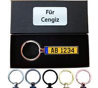 Bl4ckPrint B4P - Portachiavi per targa Luxembourg personalizzabile, regalo per gli amanti delle auto, gli uomini, mini con nome