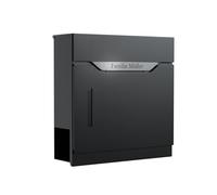 Bl4ckPrint Cassetta della posta Premium con scomparto per giornali e finestra di visualizzazione Antracite - Cassetta postale personalizzata con cognome - Cassetta da parete di alta qualità