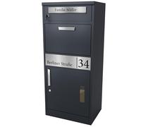 Bl4ckPrint® Cassetta delle lettere con scomparto per pacchetti, misura XXL, per esterni, grande, colore antracite, resistente alle intemperie, antiruggine, resistente alle intemperie