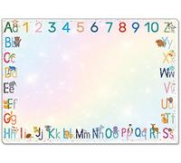 blaash® Sottomano XXL ABC in carta DIN A2 glitterata, 25 fogli con molto spazio per dipingere, scrivere o scarabocchiare, scrivania per ragazze e ragazzi, tovaglietta per bambini