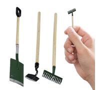 Blablablalu 3 Pezzi di Attrezzi da Giardino in Miniatura 1/12 Bambole in Scala Giardino Utensili da Lega di rastrello Miniatura e Accessori per Bambole per Le tappe