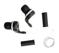 Blablablalu Bike Speed Shifter, 3x7 Speed Bike Gear Shifter with Anti-slip Grip Cover Comfortable Handlebar Grips Fit for Any Standard Straight BicyclesBike