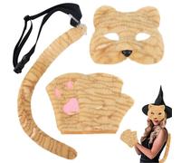 Blablablalu Furry Suit, Cute Cat Mask with Tail & Gloves, Simulation Therian Mask, Furry Costume for Halloween, Christmas, Party, MasqueradeFurry Suit
