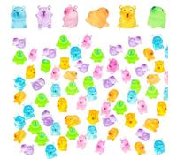 Blablablalu Mini Capybara Figure 100pcs 6 Color & Style Glow in The Dark Mini Capybara Animali in Resina Decorativa per Piatti Fai -da -Te per Micro Paesaggio, casa delle Bambole, Figure Bonsai