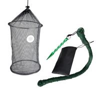 Blablablalu Secchio Esca per Esca, Portatile Regolabile con Sacchetto di stoccaggio e Tappo e Corda di Terra, Supporto per Pesce da 12x8 Pollici per trappole Pesci catturate per la Pesca
