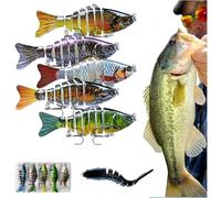 Blaciokamith Fishing Lures, Fishing Gear - Bionic Swimming Bait, 3D Lifelike Robotic Lure That Swim by Itself, for Bass, Trout, Walleye, All Kinds of Waters