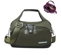 Blaciokamith Soft Side Lightweight Underseat Tote Bag, Anti Theft Waterproof Carry-On, Crossbody Travel Purse for Women (Olive Green)