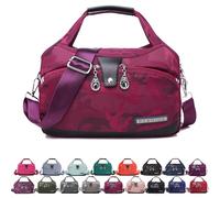 Blaciokamith Soft Side Lightweight Underseat Tote Bag, Simple Waterproof Multi-Pocket Fashion Crossbody for Women (#7)