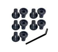 (Black) 10Pcs Electric Guitar Potentiometer Control Knobs Effect Pedal Knobs 6.35mm Shafts for Effect Pedals and Amplifier lime white