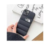 (black, 14plus Black lens) Winter Down Jacket 3d The Puffer Soft Cloth Phone Case ,3d Cute Shockproof Cover Case For Iphone 12 Promax/ 13 Promax