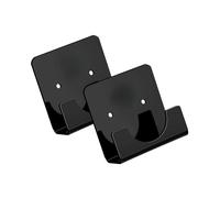(Black) 2pcs Acrylic Shower Rod Holders Adhesive Mount for Bathroom and Kitchen Without Drilling Required Bathroom Accessory White