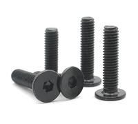 Black 304 Stainless Steel M2 M2.5 M3 M4 M5 M6 M8 50/55/60mm Hex Socket Flat Head Allen Screw Bolt 5-50Pcs(55mm,M8 (5pcs))