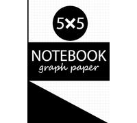 Black 5x5 Graph Paper Notebook - Grid Journal for Math, Drawing & Bullet Journaling