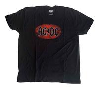 Black Ac/Dc Oval Logo Vintage ufficiale Uomo maglietta unisex