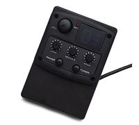 Black Acoustic Guitar Preamp Piezo Pickup 3-Band EQ Equalizer LED Tuner Accessori per Chitarra Acustica (Color : 01)