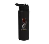 Black Adam Profile Poster With Logo Stainless Steel Insulated Water Bottle