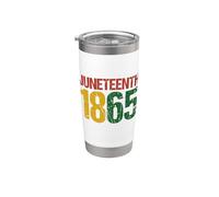 Black African American Juneteenth 1865 Bicchiere termico in acciaio inox doppia parete