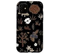 Black and Brown Cottagecore Mushroom Fall Nature Moss Custodia per iPhone 11