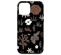 Black and Brown Cottagecore Mushroom Fall Nature Moss Custodia per iPhone 12 mini