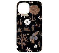 Black and Brown Cottagecore Mushroom Fall Nature Moss Custodia per iPhone 15