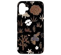 Black and Brown Cottagecore Mushroom Fall Nature Moss Custodia per iPhone 16 Plus
