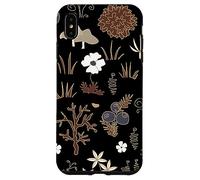 Black and Brown Cottagecore Mushroom Fall Nature Moss Custodia per iPhone XS Max