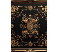 Black and Gold Damask Notebook: Elegant Hardcover Journal | 7x10 Large Notebook | 192 Pages for Writing, Journaling, Planning & Notes | Classic Luxury Floral Pattern Design