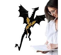 Black and Gold Dragon Bookmark | Black Dragon Bookmark | Bookmarks with Sayings, with Skeleton Gothic Book Bookmarks Bookshelf Decorations for Christmas