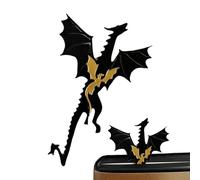 Black and Gold Dragon Bookmark | Black Dragon Bookmark | Bookmarks with Sayings, with Skeleton Gothic Book Bookmarks Bookshelf Decorations for Christmas