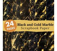Black and Gold Marble scrapbook paper: 12 Double Sided Decorative Sheets, Junk Journaling, Card Making Decoupage, Scrapbooking and Origami & DIY Projects.