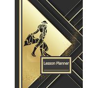 Black and Gold Matador Geo Teacher Lesson Plan Book with Undated Calendar-JULY-JUNE: Teacher Created Planner for Classroom & Homeschool-Horizontal or ... Planner for Weekly and Monthly Academic Year