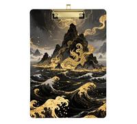 Black and Gold Waves Legal Clipboard trasparente per classe di quinta elementare essenziale per insegnanti Dimensioni 9 x 12,5 Tabla para escribir
