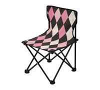 Black and Peach Poker Sedia da campeggio ultraleggera portatile ultraleggera sedia pieghevole con borsa per il trasporto Sedia da pesca sul ghiaccio con schienale per viaggi e viaggi
