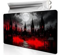 Black and Red Castle - Tappetino da gioco per MTG, 61 x 35,6 cm, compatibile con Magic The Gathering TCG PTCG, con retro antiscivolo e bordo cucito