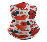 Black And Red Sausage Dog Passamontagna Traspirante Ghetta da Collo Protezione UV Sciarpa A Tubo per Bambini Outdoor Yoga 25X50Cm