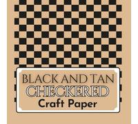 Black and Tan Checkered Craft Paper: 20 Double Sided Sheets, 8.5" x 8.5" | Checkered Pattern Scrapbook Paper for Scrapbooking
