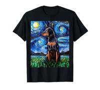 Black And Tan Coonhound Starry Night Art - Regalo per Gli Amanti dei Cani Maglietta