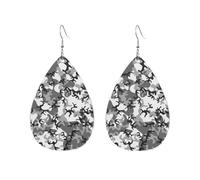 Black And White Abstract Camouflage Orecchini In Pelle A Goccia Per Donne Moda Orecchini Da Donna In Finta Pelle Lussuoso Ciondolo Con Pendente A Goccia Per Uso Quotidiano Feste Balli