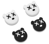 Black and White Bear Grip (4 pezzi) Tappi compatibili con Switch e Switch Lite, impugnatura morbida in silicone per Joy-Con Gamepad, copertura analogi
