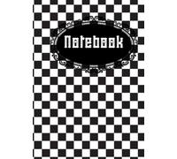 Black and white checkered composition notebook with 260 pages hardcover: detailed with a cute ribbon above the ruled college lines and lace notebook boundary to add to the aesthetic vintage design