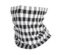 Black And White Checkered Pattern Decorazione Facciale Elastico Scaldacollo Multiuso Sciarpa A Tubo per Escursionismo Arrampicata attività 26X30CM