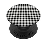 Black and White Gingham Case - Classic Buffalo Check Pattern PopSockets PopGrip Adesivo