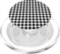 Black and White Gingham Case - Classic Buffalo Check Pattern PopSockets PopGrip per MagSafe