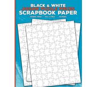 Black and White Jigsaw Puzzle Pieces Scrapbook Paper: Decorative Shapes Craft Paper for Cut Out and Collage, Junk Journals, Scrapbooking, Origami, ... Papercrafts & Mixed Media Crafting Projects