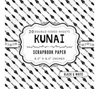 Black and White Kunai Scrapbook Paper: 20 Double Sided Craft Paper Sheets | Ideal for Junk Journals, DIY Projects, Origami, Collage, & More | 1 Design, 8.5" x 8.5"